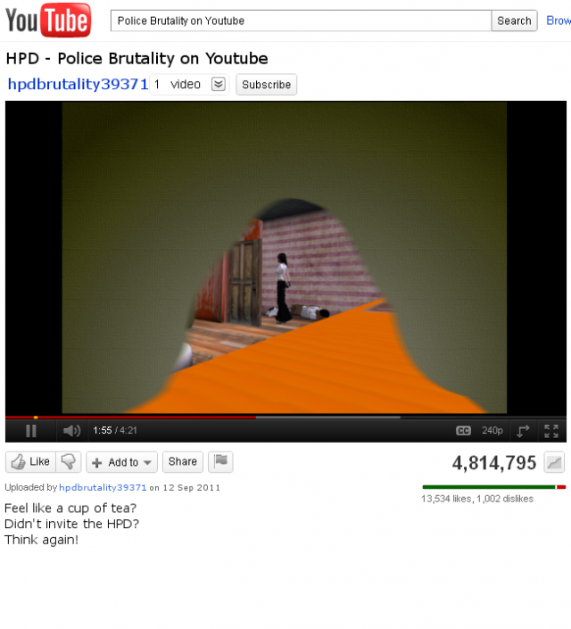 Police Brutality, as see on Youtube