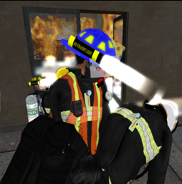 Cheif Mondegreen being removed from the fire by Lt. Blaisdale
