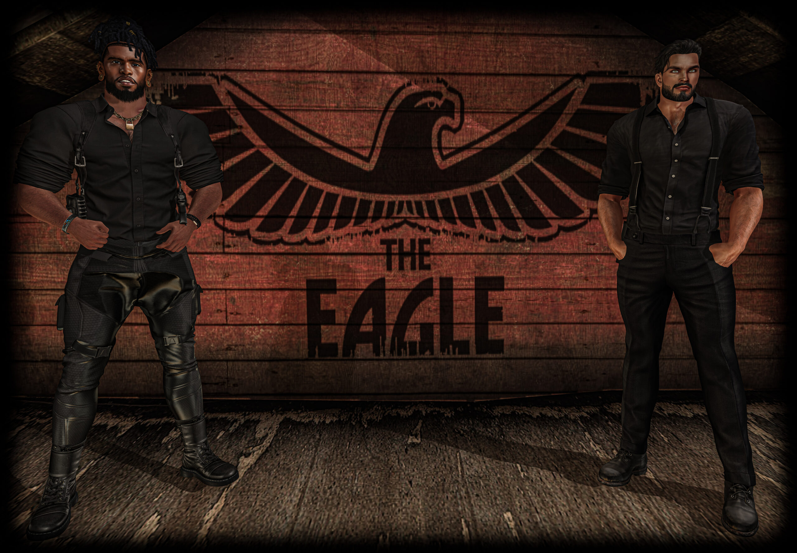 The Eagle owners outside with the main logo