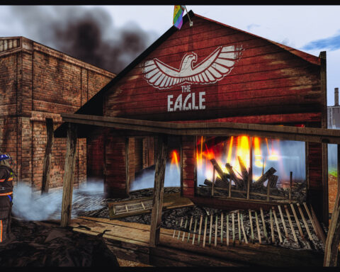 The Eagle on fire