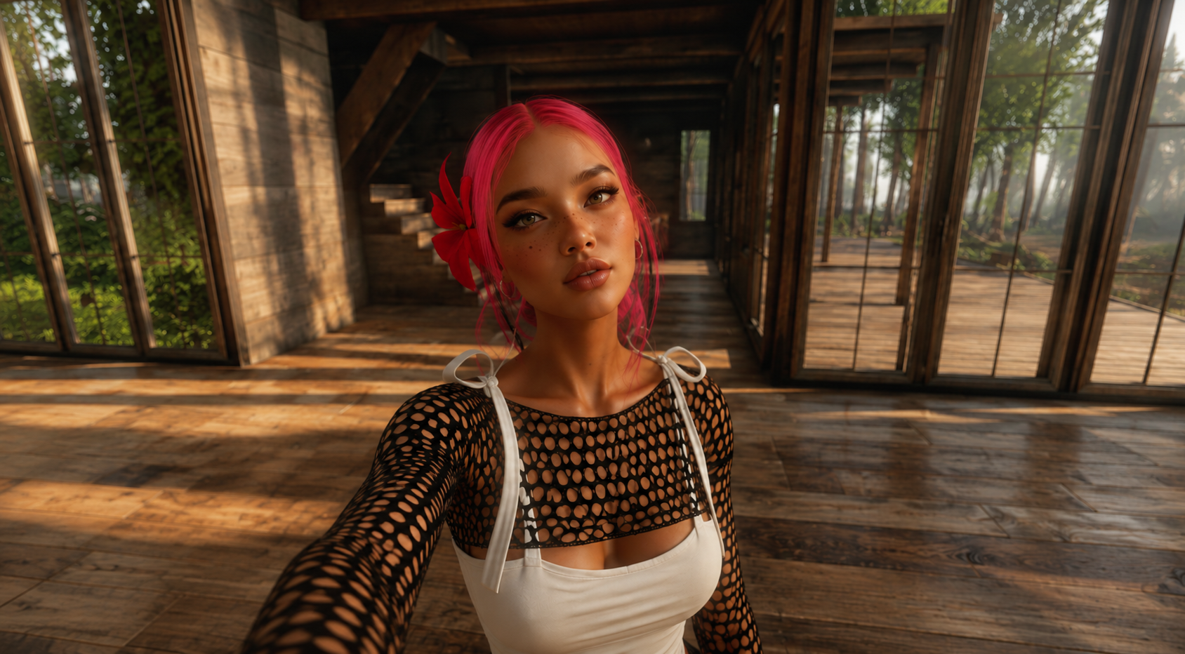 Iolana Kamakeeaina taking a selfie during a quieter moment.