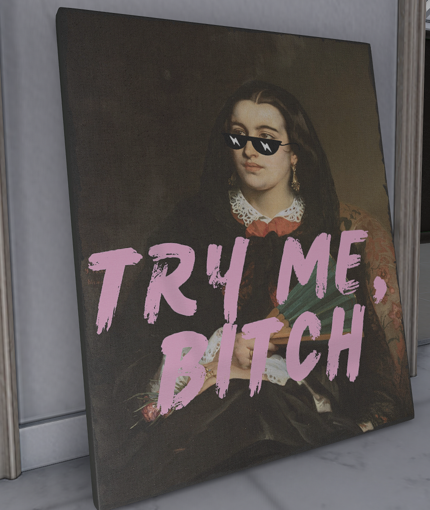 Try Me Bitch painting stolen from the Hathian Performing Arts Centre